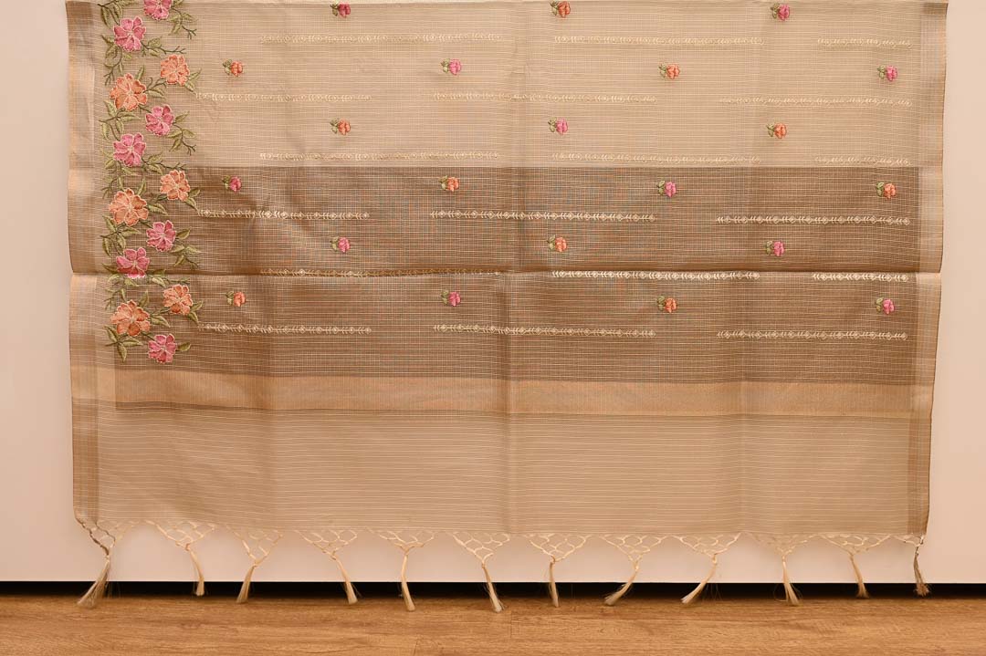 Slate Grey Floral Fancy Saree