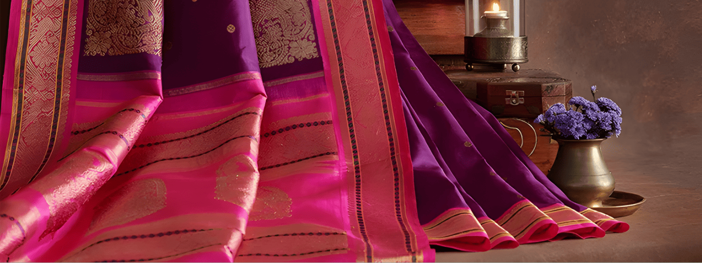 Ash Grey Maheshwari Art Silk Saree