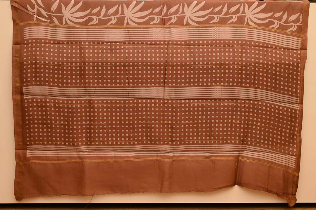 Rust Brown Chanderi Cotton Saree