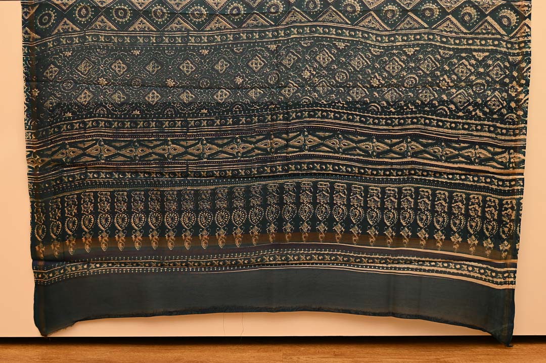 Teal Green Chanderi Cotton Saree