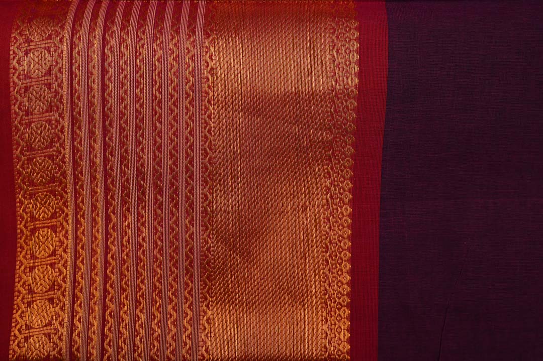 Deep Maroon Chettinad Cotton Saree