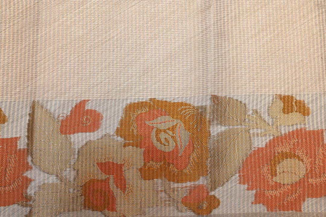 Coffee Brown Floral Fancy Saree