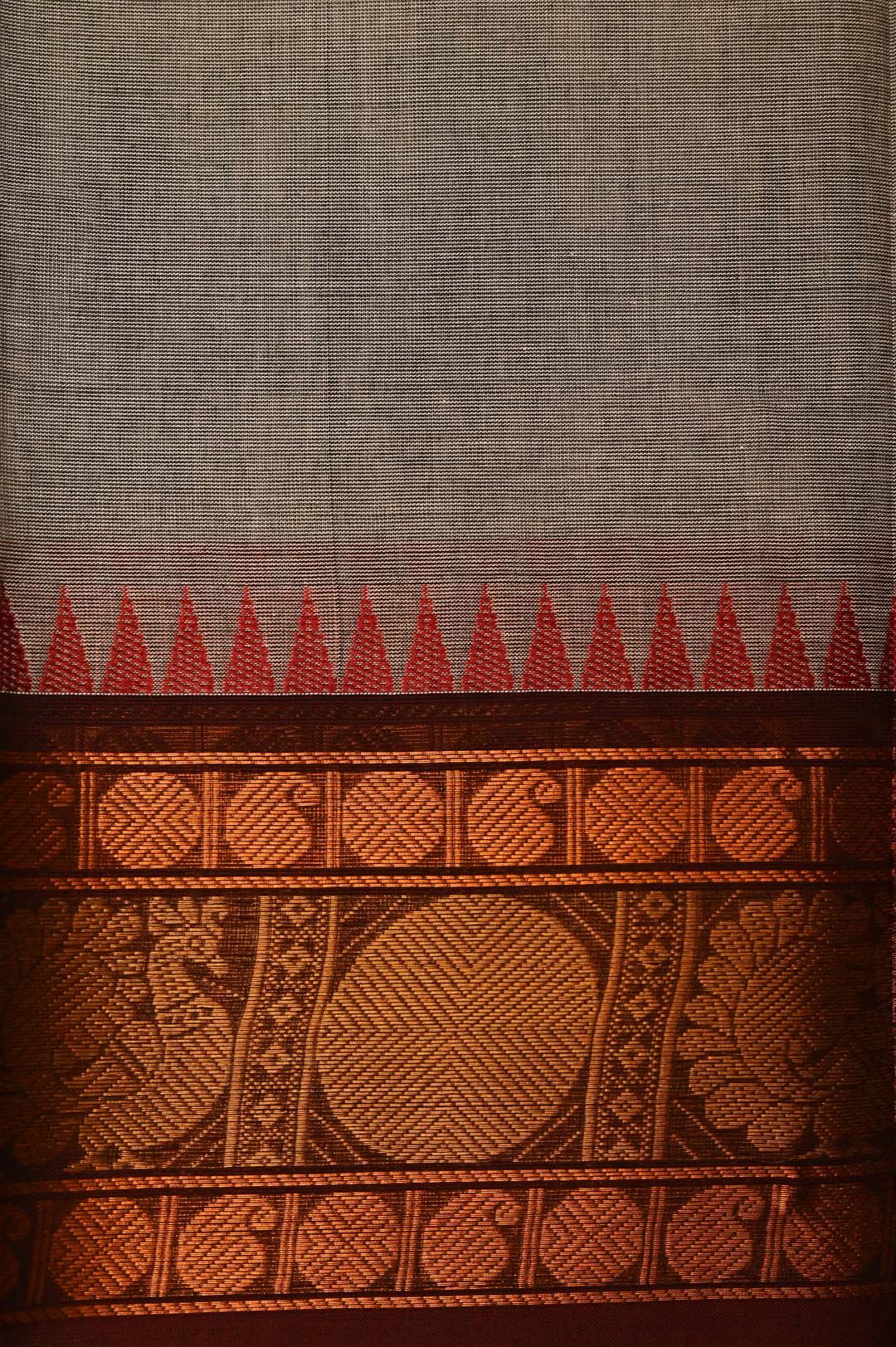 Steel Grey Chettinad Cotton Saree