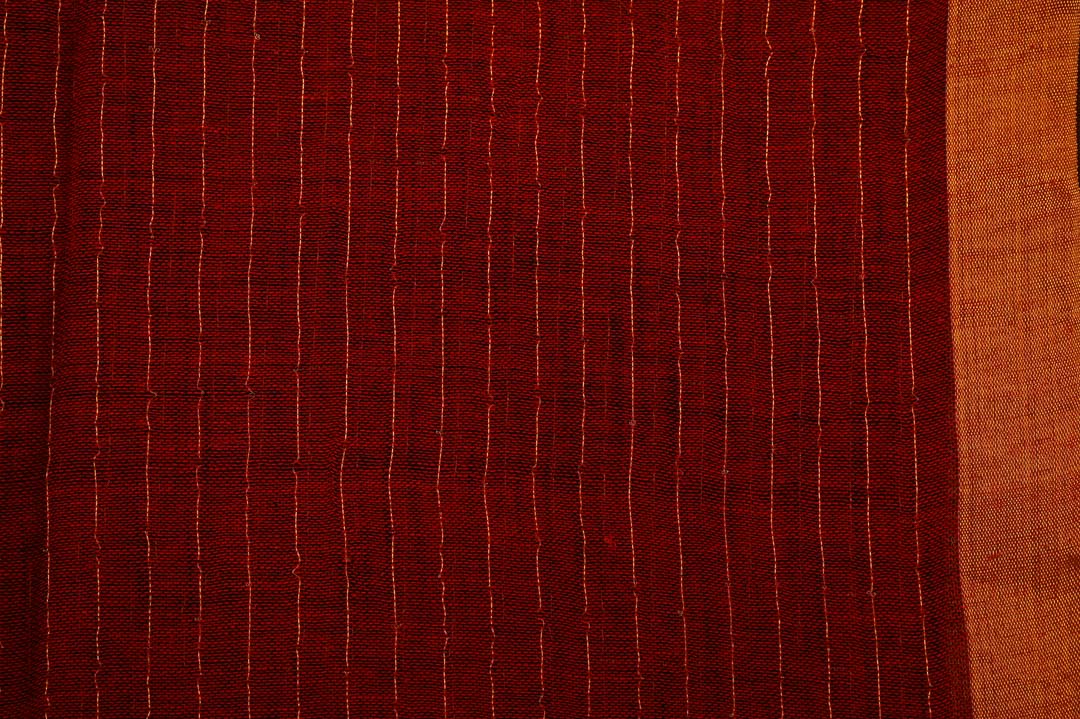 Brick Maroon Linen Saree