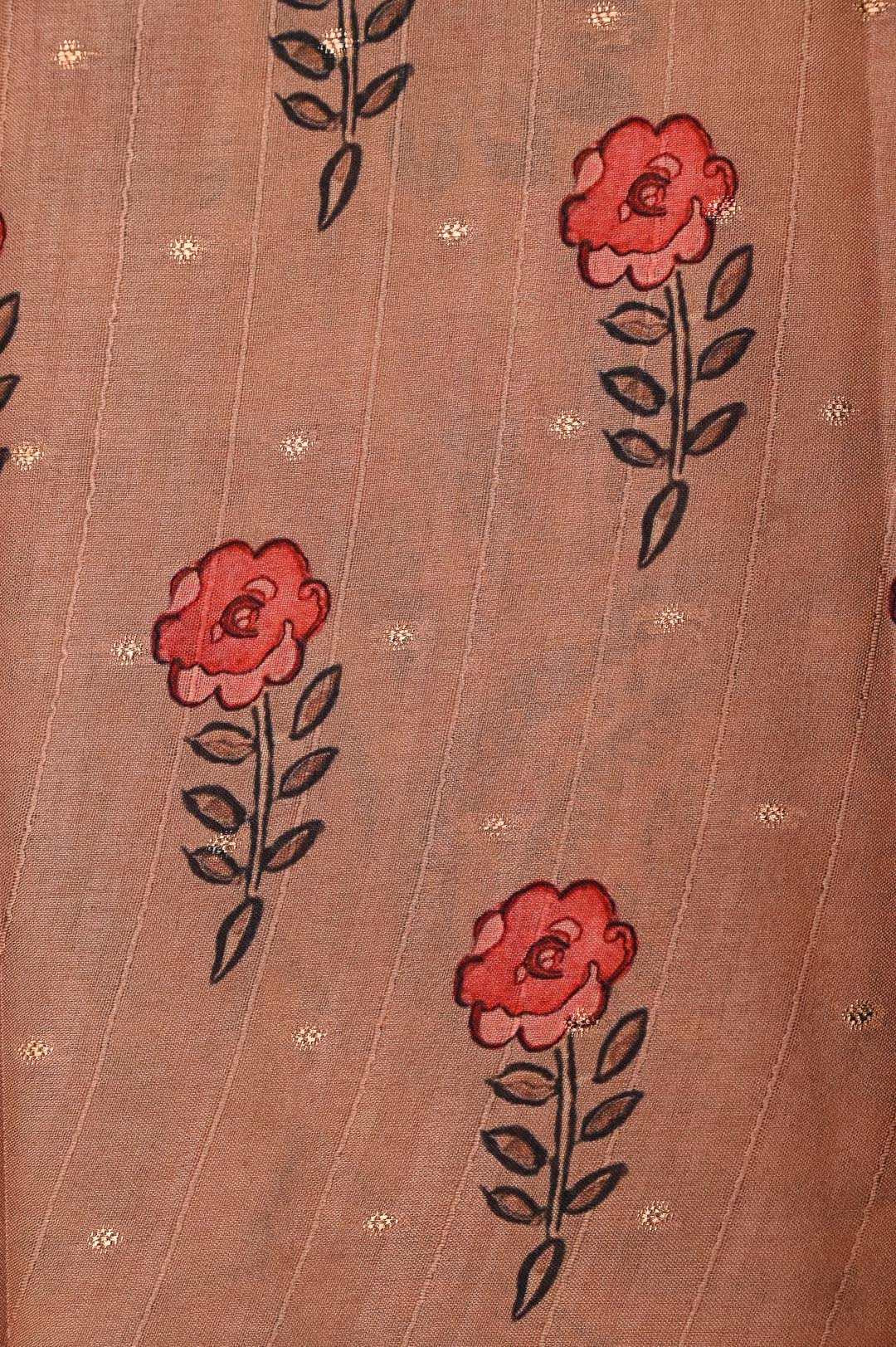 Sandal Beige Semi Tussar Saree