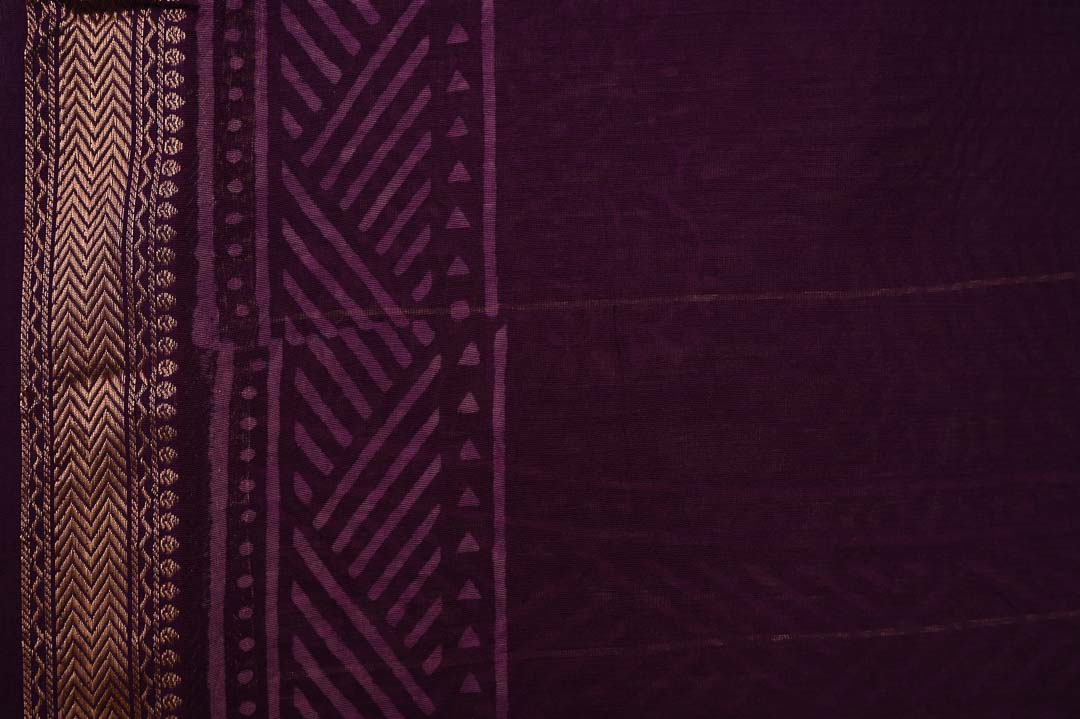 Plum Wine Maheshwari Art Silk Saree