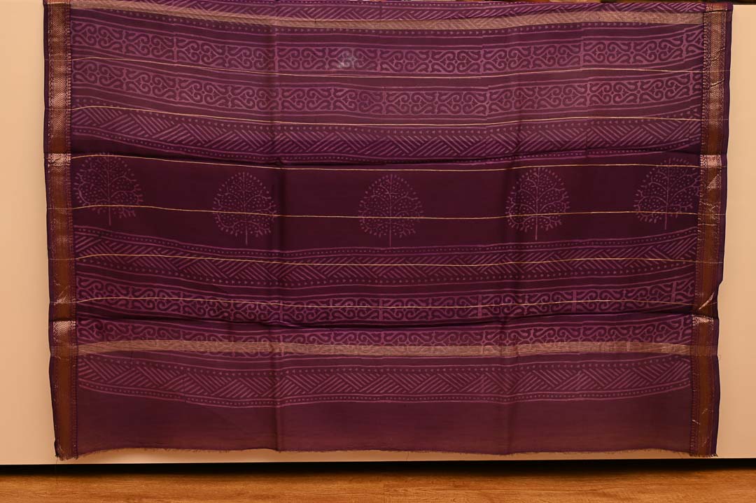 Plum Wine Maheshwari Art Silk Saree