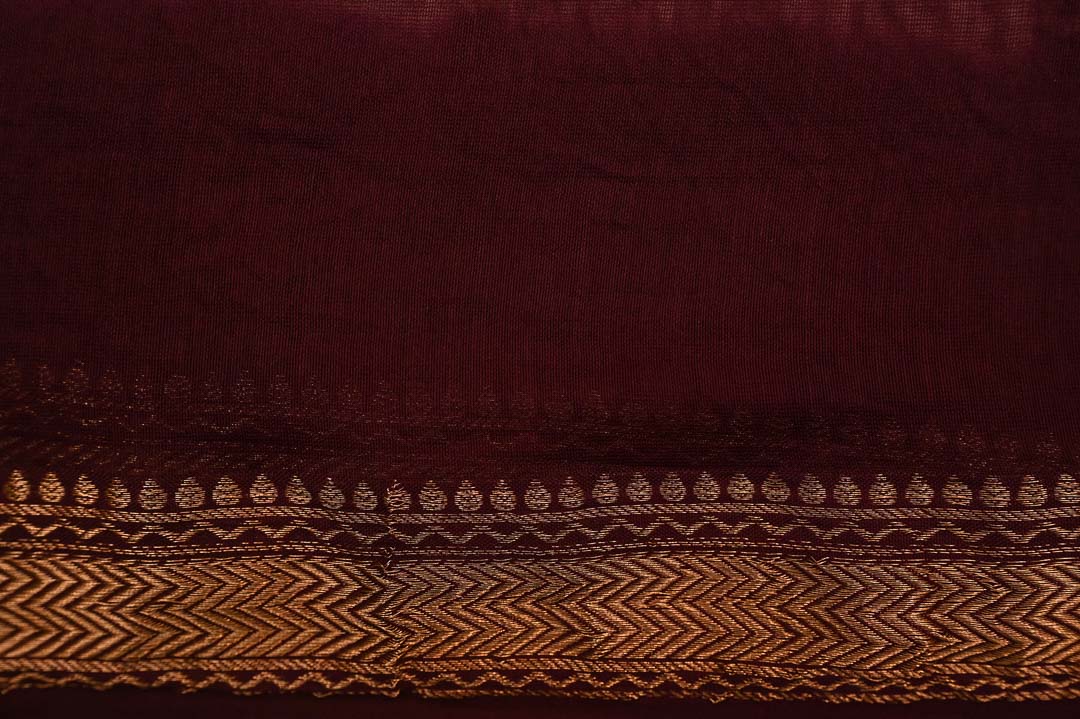 Mulberry Maroon Maheshwari Art Silk Saree