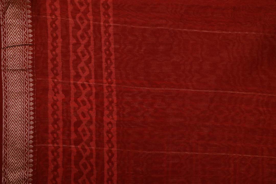 Crimson Red Maheshwari Art Silk Saree