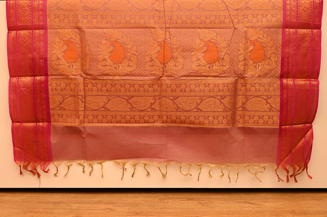 Temple Red Chettinad Cotton Saree