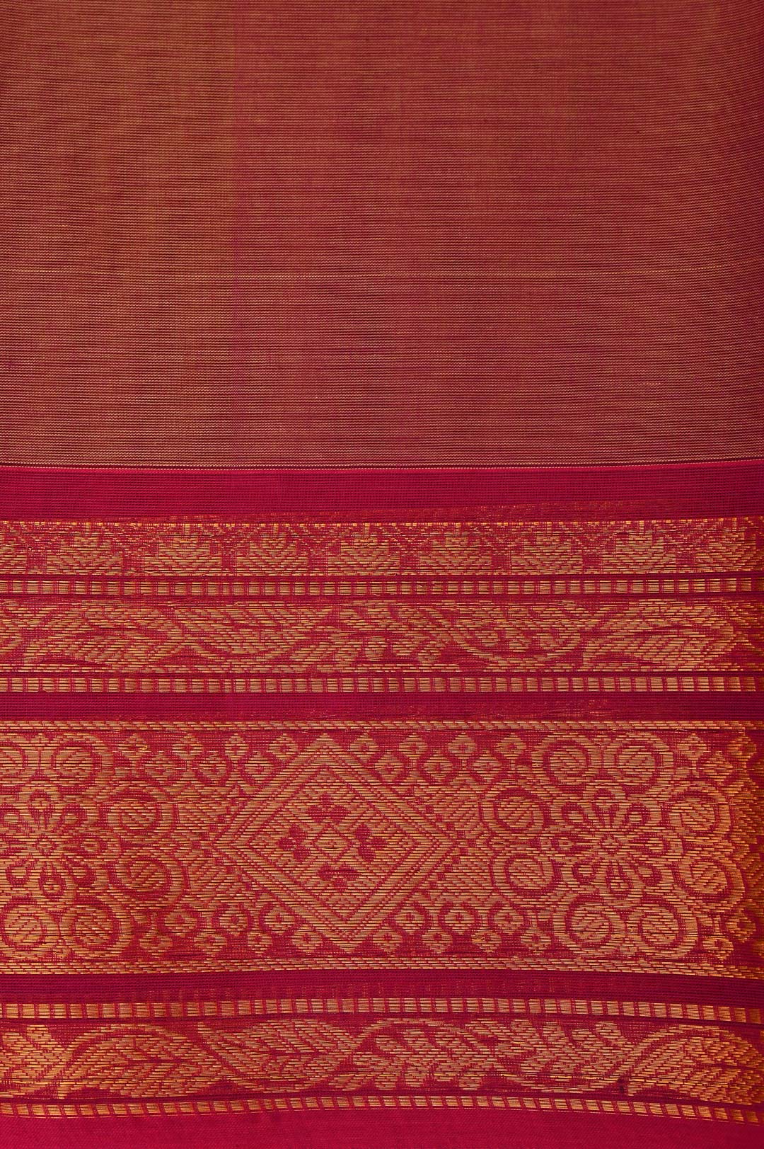 Temple Red Chettinad Cotton Saree