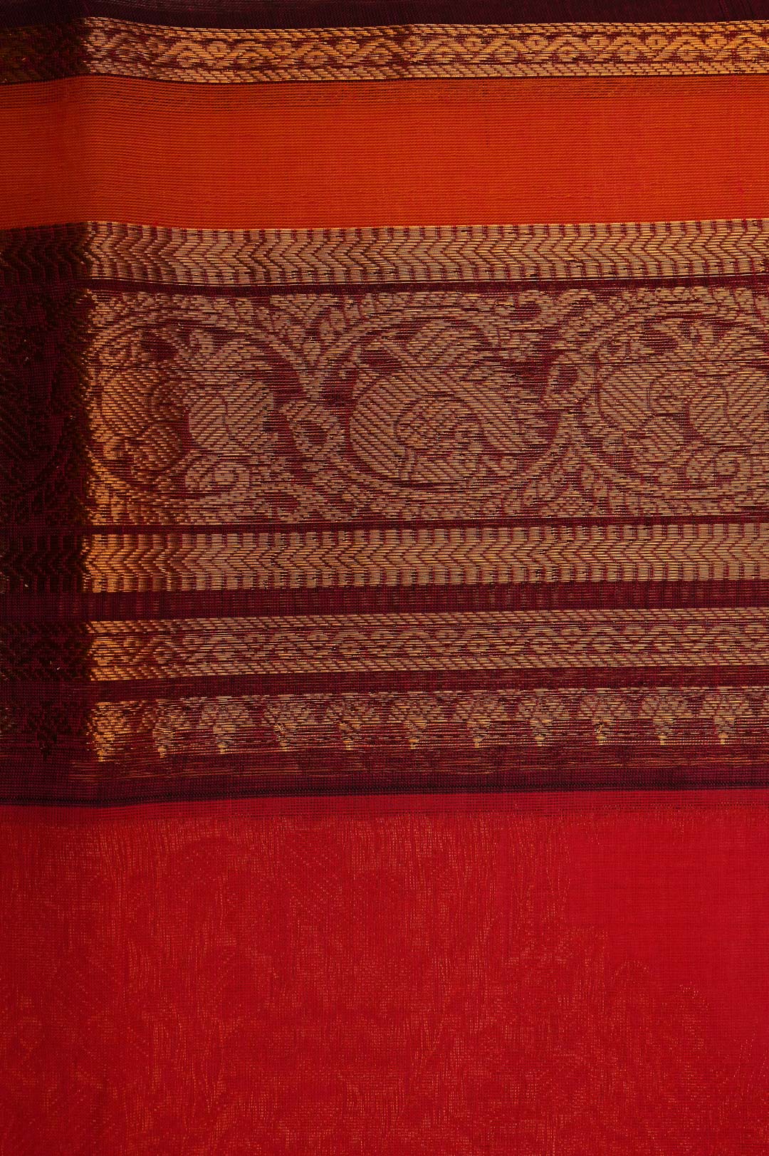 Golden Orange Chettinad Cotton Sarees