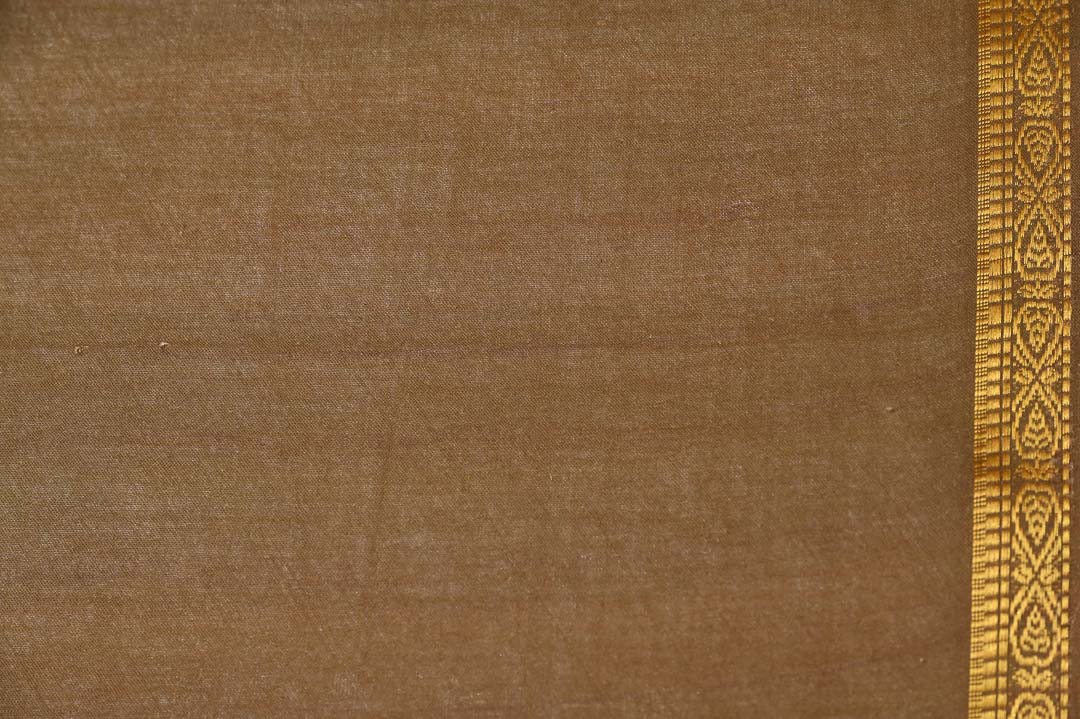 Peach Orange Pure Cotton Saree