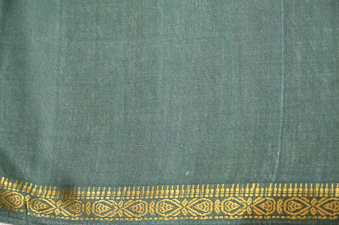 Teal Green Pure Cotton Saree