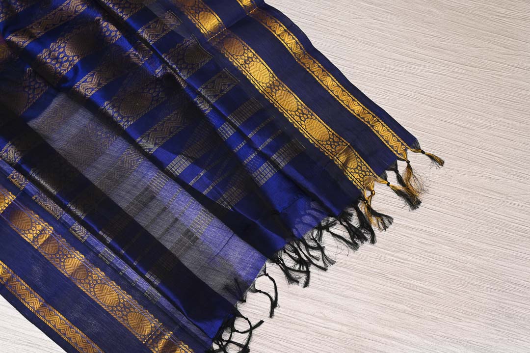 Rosapoo Manjal Kattam Silk Cotton Saree