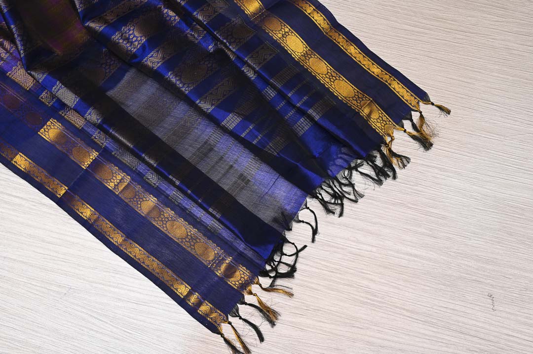 Rosapoo Manjal Kattam Silk Cotton Saree