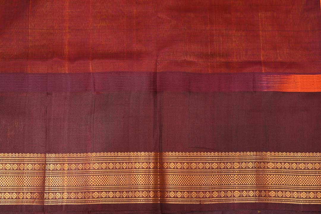 Pure Silk Cotton-DDA017 3 Mambalam Orange Silk Cotton Saree