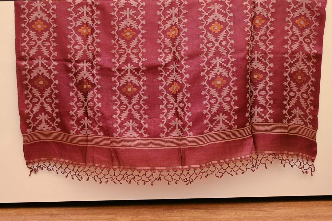 Dusty Rose Pure Tussar Saree