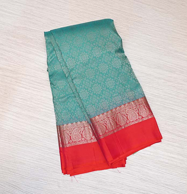 Sea Green Kanchipuram Silk Saree
