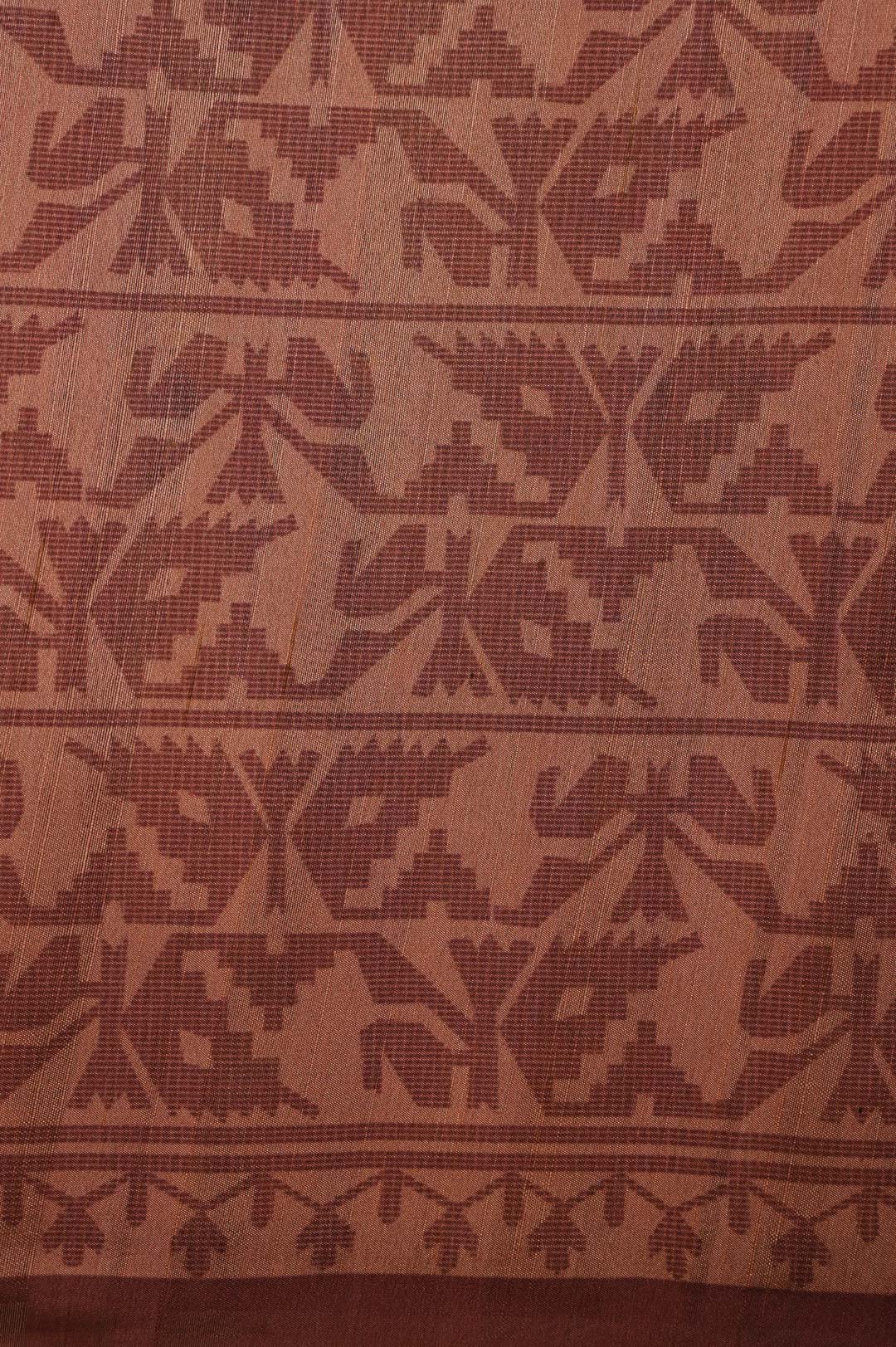 Wine Maroon Semi Tussar Saree
