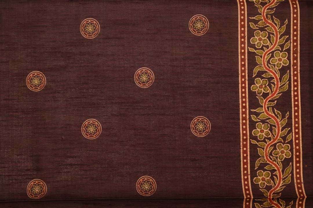 Coffee Brown Semi Tussar Saree