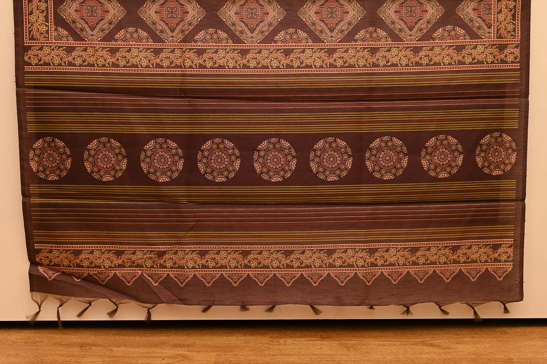 Coffee Brown Semi Tussar Saree