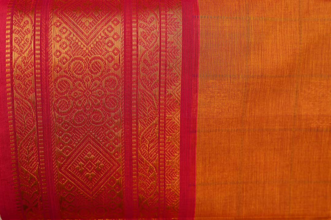 Terracotta Orange Chettinad Cotton Saree