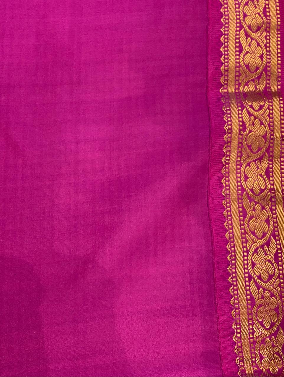 Pink Border with Small Checked Kanchipuram Silk Saree ❤️