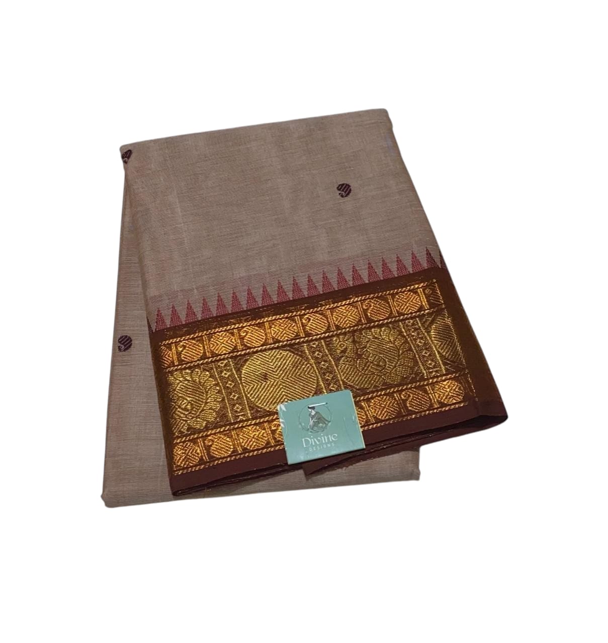 Mushroom Beige With Dark Coffee Brown Border