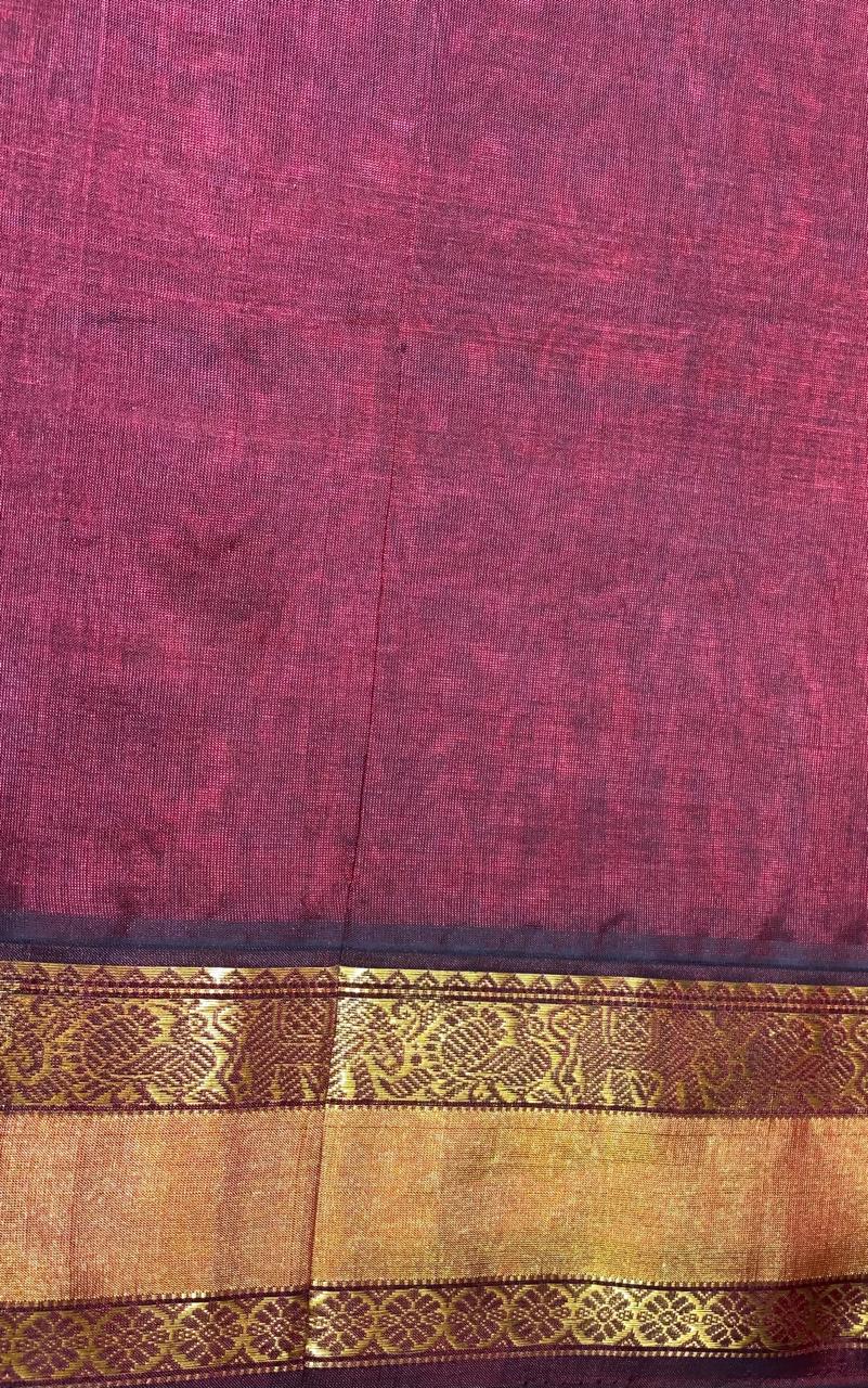 Emerald Green With Gold Zari Border Silk Cotton Saree❤️